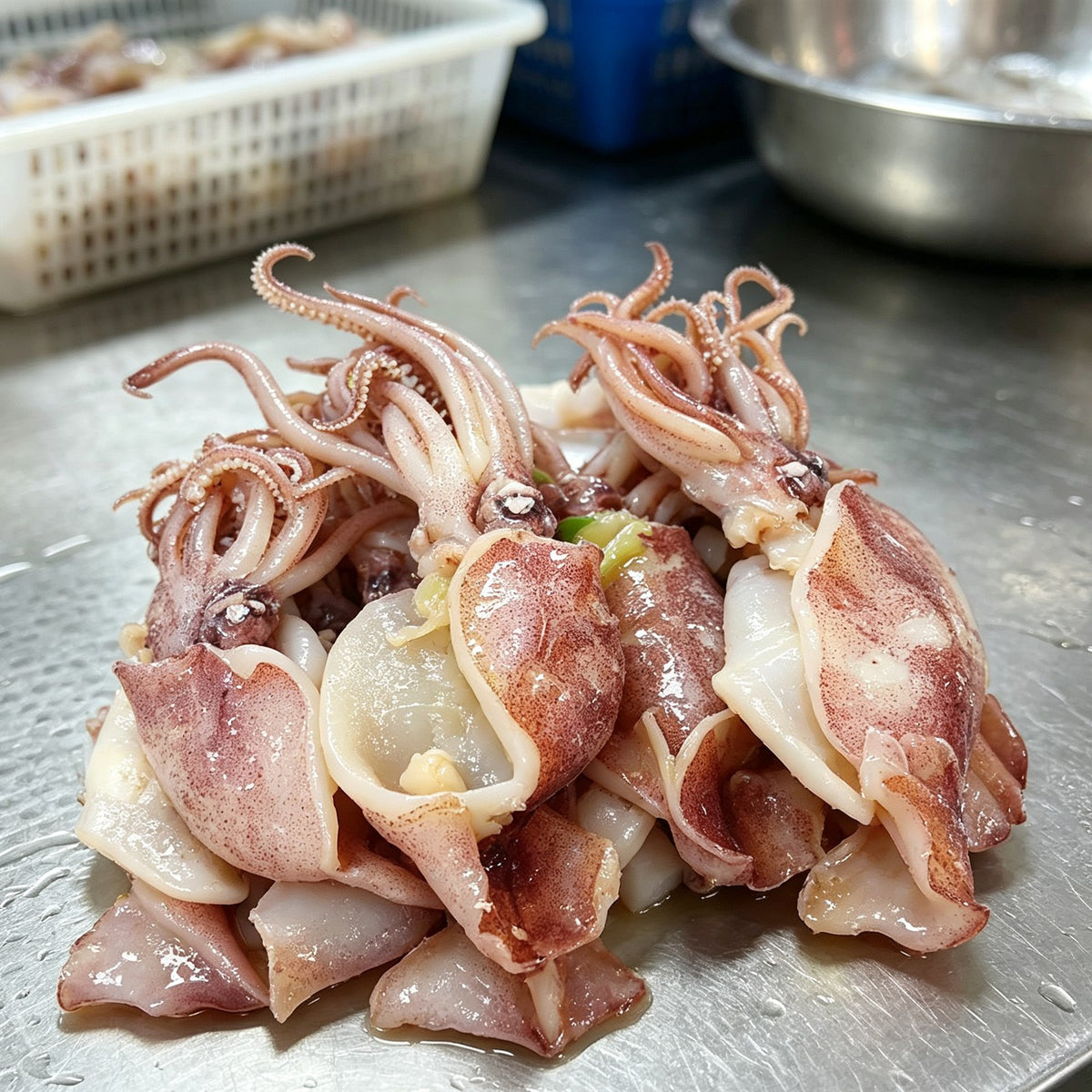 Fresh Whole Raw Squid Seafood
